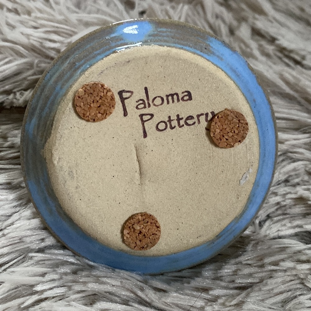 PALOMA POTTERY RECYCLED GLASS GLAZED POTTERY RING HOLDER JEWELRY DISH EUC - Picture 6 of 6